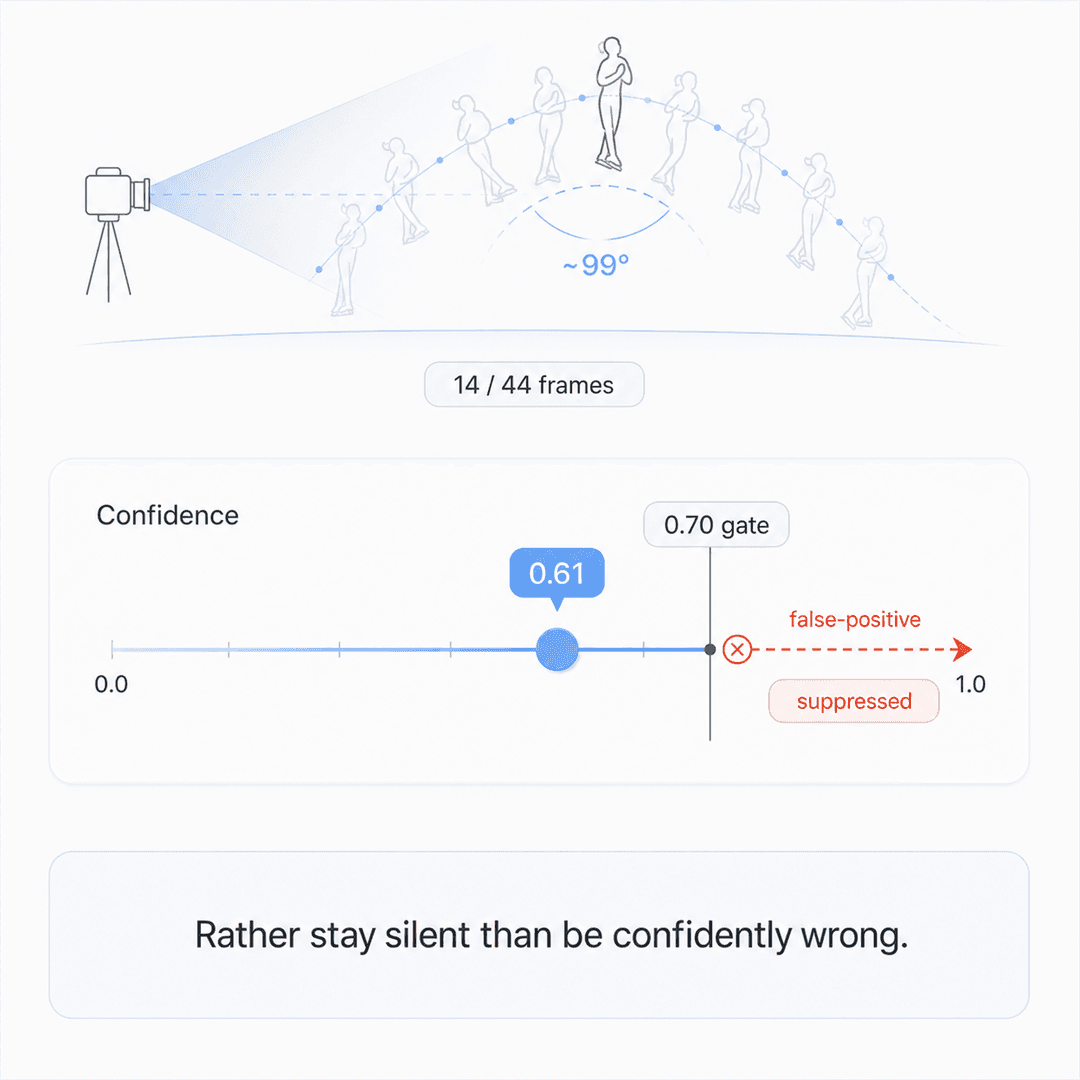 Abstract confidence gate illustration for figure-skating jump analysis.